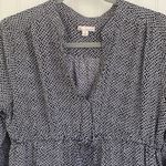 Gap  navy and white geometric print V neck 3/4 sleeve high‎ waisted shirt dress S Photo 1