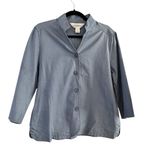 The Vermont Country Store Linen Blend Button Front Long Sleeve Shirt Size Small Blue Photo 0