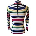 J.Crew  Bright Multi Stripe Long Sleeve Swim Rash Guard Size XS XSmall Photo 1