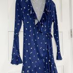 Urban Outfitters Navy Blue Floral Wrap Dress Photo 6
