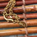 Kennth Jay Lane Gold Tone Chain with Brooch/Pin Pendant Purple Stone Photo 9