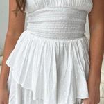 Princess Polly The Love Galore Romper White Petite Smocked Tiered Ruffle Shirred Photo 0