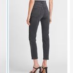 EXPRESS Super High Waisted Black Tonal Snakeskin Print Slim Ankle Jeans Sz 2 New Photo 1