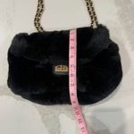 Expressions NYC Vegan Fur Bag Womens Black Faux Fur Shoulder Chain Handbag Purse Photo 9