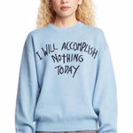 Teddy Fresh  - I Will Accomplish Nothing Today Knit Sweater Medium Photo 0