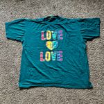 Vintage 90s Love is Love Rainbow Pride T Shirt 2XL Retro Green Size 2X Photo 0