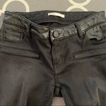 Maje  moto leather black denim zip skinny jeans Photo 3