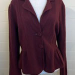 Apt. 9 Elegant Burgundy Women's Blazer 100% Wool XL Buttons Minimalist Photo 0