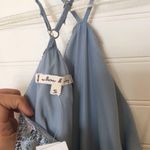 Willow & Clay  Metallic Baby Blue Lace Ruffle Tiered Maxi Dress Photo 5