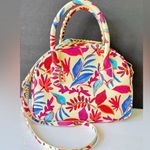 JustFab Floral MultiFloral Cream Crossbody Sachel Handbag Photo 0