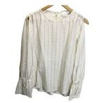 FATE. by LED White Black Striped Cold Shoulder Boho Blouse S Long Sleeved Photo 0