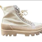 Gianni Bini Women’s High Top Sneakers Boots Sz 7M | Chunky Lug Sole Cream Beige Photo 2