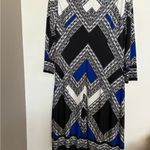 Vince Camuto 🚨 Blue and Black Sheath Dress 3/4 Sleeve Crew Neck size 12 NWT🚨 Photo 5