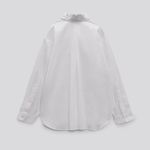 ZARA  pearl embellished collar detail cotton poplin white button front shirt Photo 5