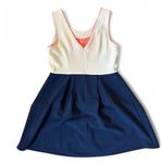 Sugar Lips Nautical chic embroidered fit & flare dress | neon orange cream blue Photo 4