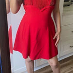 Tiffany Designs Vintage Red Fit and Flare Beaded Sweetheart neckline Mini Dress Photo 0