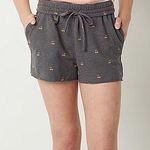 Arizona NWT Gray Cherry Print Mid Rise Soft Shorts Cotton Pajama Juniors New Photo 0