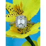 2 carat Moissanite Triangular Cut Ring with Moissanite Accents Size 7 Silver Photo 3