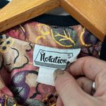 Notations Vintage Floral Satin Bomber Jacket Black Trim Fits Like Medium Photo 1