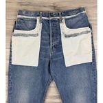 Helmut Lang  Inside Out Oversized‎ Boyfriend Jeans Blue Denim White Pockets 31 Photo 5