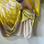 Maggy London  Floral Yellow Stretch Knit 3/4 SLEEVE Shift Sheath Dress Size 12 Photo 4