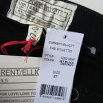 Current/Elliott NWT Stiletto in Jet Black Destroy Stretch Skinny Jeans 27 Photo 6