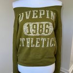 PINK - Victoria's Secret PINK Victoria’s Secret 1986 Athletics Off Shoulder Sweatshirt Green Size L  Photo 3