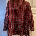 Angie Red Faded Plaid Button Up Flannel Size M Photo 1