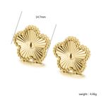 Boutique NEW Floral Etched Stud Earrings PVD Gold Plated 316L Statement Jewelry, 14.7 Photo 12