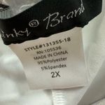 Slinky Brand Set  2 Piece Orange Flowy Cami Tank White Pants Comfort Womens 2X Photo 5