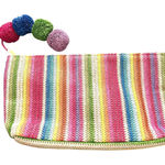 BTB LOS ANGELES‎ Rainbow Straw Clutch NWOT Pink Photo 0