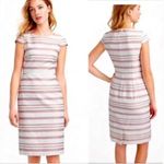 J.Crew Suiting Double Stripe Cap Sleeve Sheath Dress Pink & Ivory Size 4 Photo 1