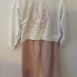Lazy sundays Lazy Sunday Pink Wide Leg Lounge Pants Matching Set Sweatpants Size M Photo 0