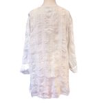 Flax White Textured Linen Button Down Long Sleeve Blouse Tunic Cover Up Medium Photo 2