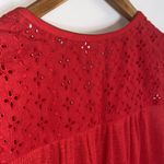 Knox Rose Women Rebel Red Eyelet lace Ribbed Tank Top Photo 6