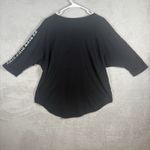 Victoria's Secret  Pink Bling Iridescent Boyfriend Jersey Tee Shirt Black Medium Photo 3