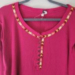We The Free Free People Pink Long Sleeve Henley Photo 1