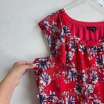 Alyx Floral Tank Top Blouse Red Blue Patriotic 1X Photo 1