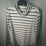 A New Day A. New Day black & white striped cowl neck long sleeved top. Size Medium Photo 1
