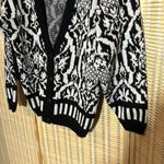 Jamie Scott Vintage 1990s Y2K Black White William Morris Pattern Cardigan Small Photo 4