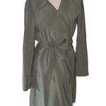 Loft Olive Green Belted Notch Collar Long Sleeve Jacket Women’s Size Medium Photo 0