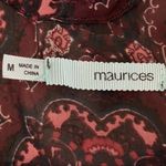 Maurice's maroon semi-sheer silky blouse with front tie & cutout back Medium EUC Photo 8