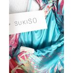 NWT Sukiso Esvedra Gown in Tropical Palm Size Small Cut Out Resort wear Wedding Pink Photo 4