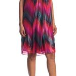Trina Turk  Metallic Chevron Striped Trapeze Halter Dress Womens Size S Photo 1