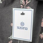 Susina Gray Falling Bouquet Square Neck Elbow Sleeve T Photo 8