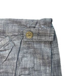 Banana Republic  Blue Chambray Cuff Button Tab 100% Cotton Mid Rise Shorts Sz 0P Photo 3