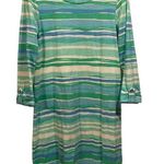 Lilly Pulitzer  Linden A-Line Seaspray Blue Sea Stripe Coastal Tee Shirt Dress Photo 0