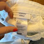 Paige  Hoxton ankle white raw hem mid rise skinny jeans 27 Photo 5