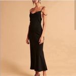 Abercrombie & Fitch  Black Satin Cowl Neck Maxi Slip Dress size Medium $130 Photo 1