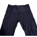 Lululemon  Leggings Women's Blue Mesh Sheer Side Panels High Rise Size 6 Photo 5